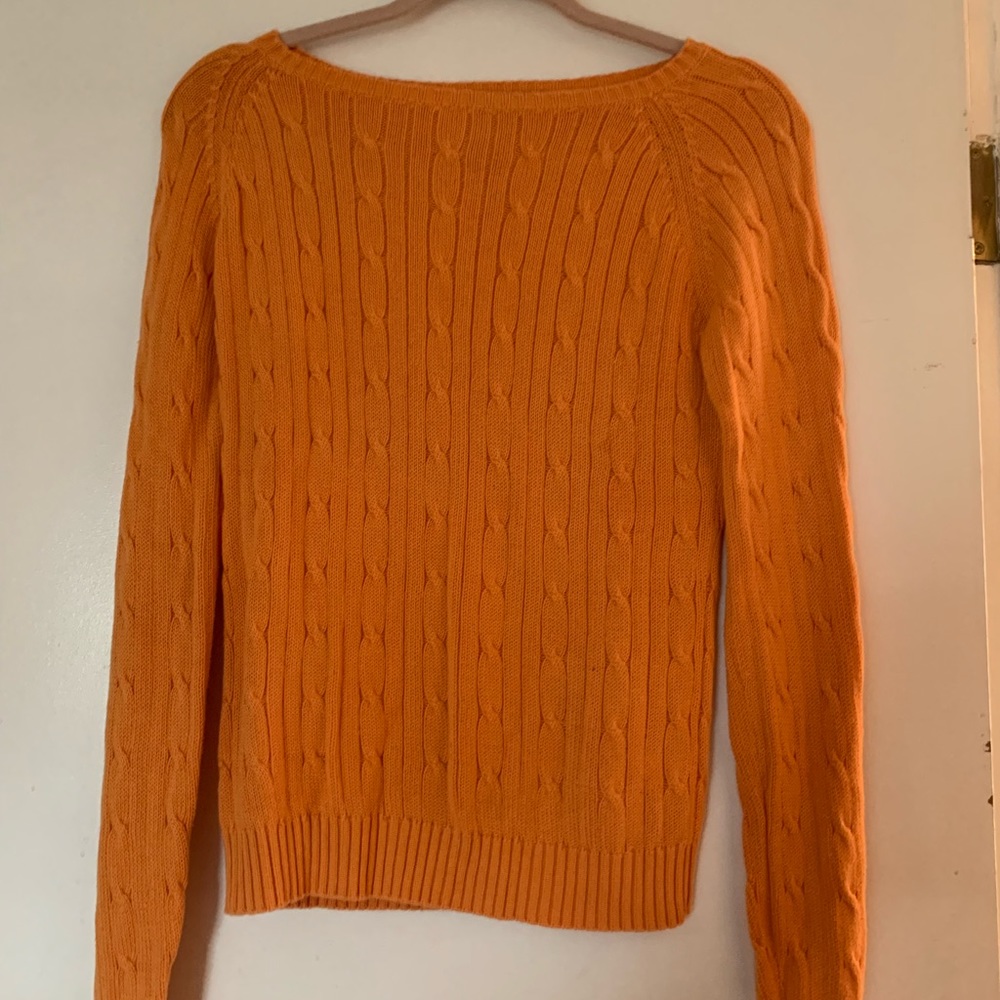 Orange Kier J Cable Knit Sweater Medium